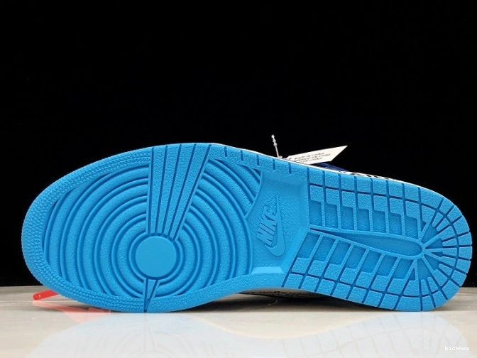 Rep AQ0818-148 UNC Air Blue 1 Off-White Jordan Powder 0726